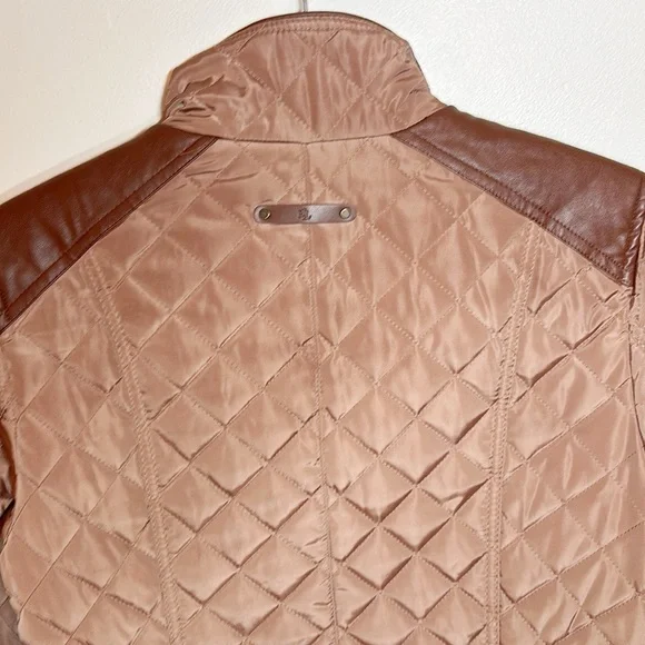 Ralph Lauren Quilted Jacket Faux Leather - Picture 10 of 11